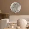Lijnen - Abstract - Golvend - Zwart Akoestische PET Vilt - Rond klein -sfeer1