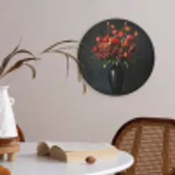 Boeket - Tulpen - Vaas - Rood Akoestische PET Vilt - Rond klein -sfeer3