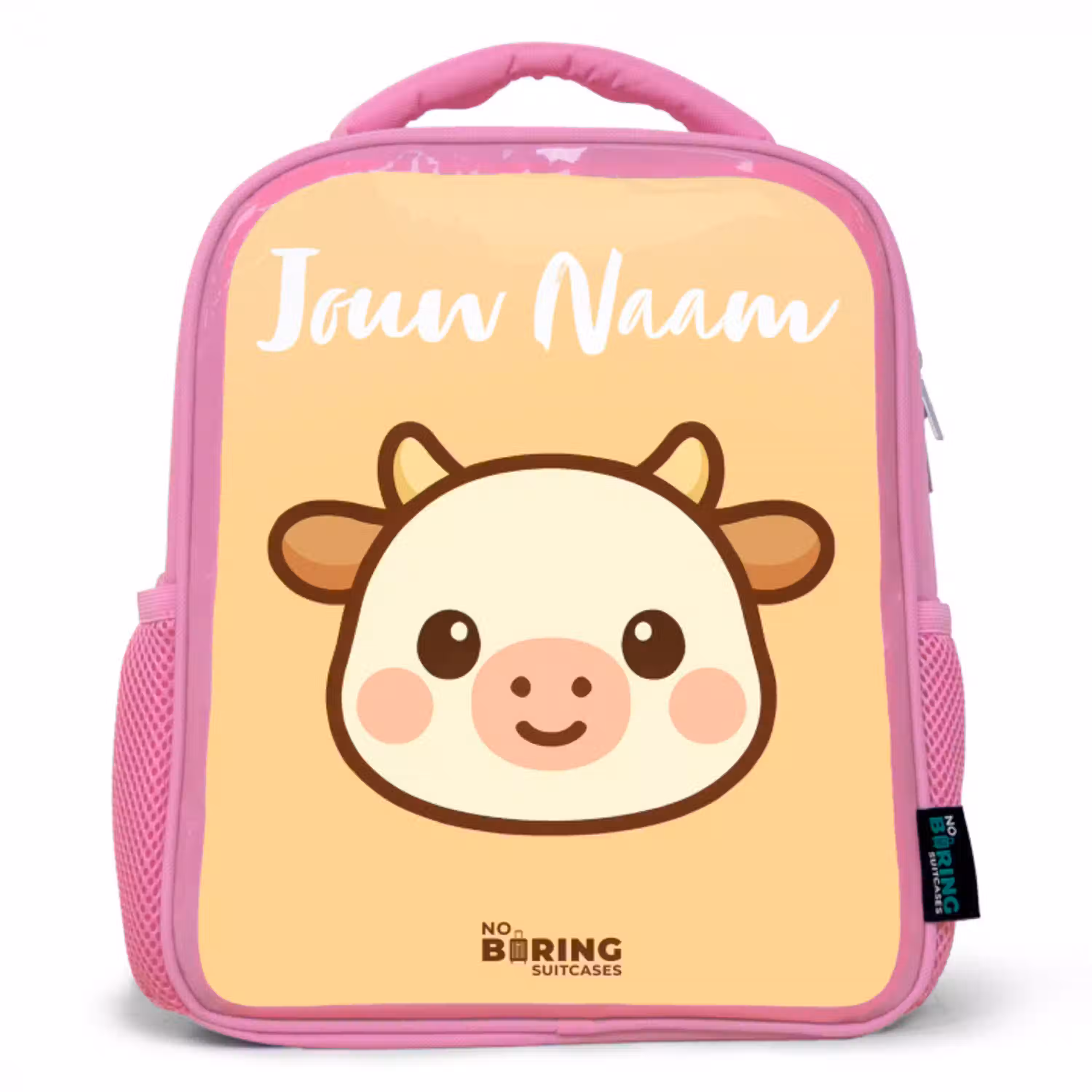 Kawai - Koe - Bruin Kinderrugzak - Roze middel -3d