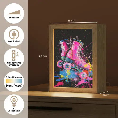Graffiti - Sport - Rolschaatsen - Skating Light Box met kabel (Tafellamp) klein -USP_NL