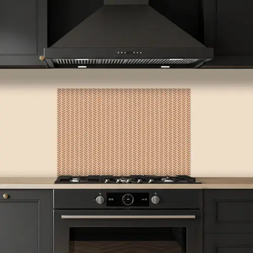 Plaid - Patroon - Bladvorm - Bruin keuken achterwand spatscherm klein 900 -sfeer1