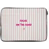 Focus on the good - Strepen - Roze - Smiley laptophoes neopreen klein -zkaufland3dotto
