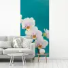 Orchidee - Bloemen - Plant - Wit - Paars fotobehang vinyl groot -woonkamer