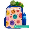 Vrolijk Smiley-patroon Kinderrugzak - Blauw middel -inhoud_NL
