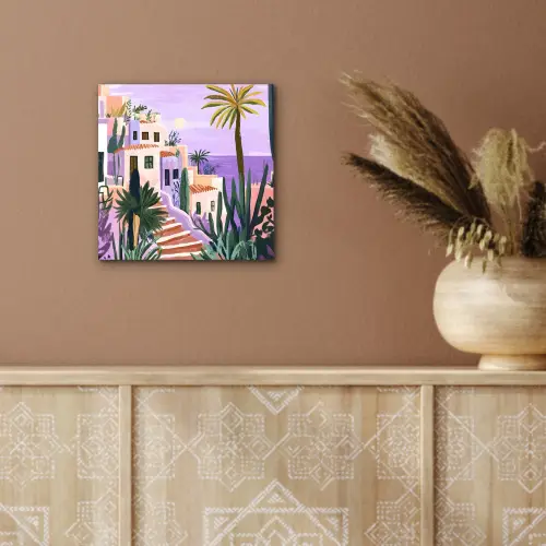Huizen - Minimalistisch - Palmbomen - Kust aluminium wit klein -sfeer4
