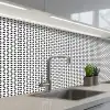 Zwart - Wit - Geometrie - Patronen - Abstract keuken achterwand 2 middel 871 -3d_schuin