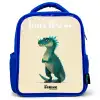Dino - Dier - Blauw - Groen Kinderrugzak - Blauw middel -3d