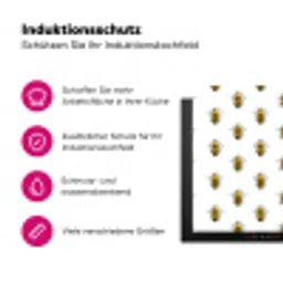 Bijen - Tijdloos - Wit Inductie beschermer vinyl 3mm klein 276 -zzzzzzz-lf-ups