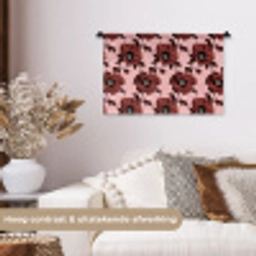 Bloemen - Retro - Rood Wandkleed katoen klein 269 -sfeer1