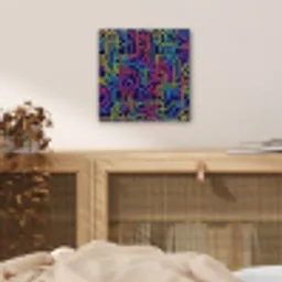Retro - Abstract - Neon aluminium wit klein -sfeer3