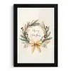 Kerstkrans - Kerst - Goud - Beige fotolijst zwart zonder passe partout klein -3d