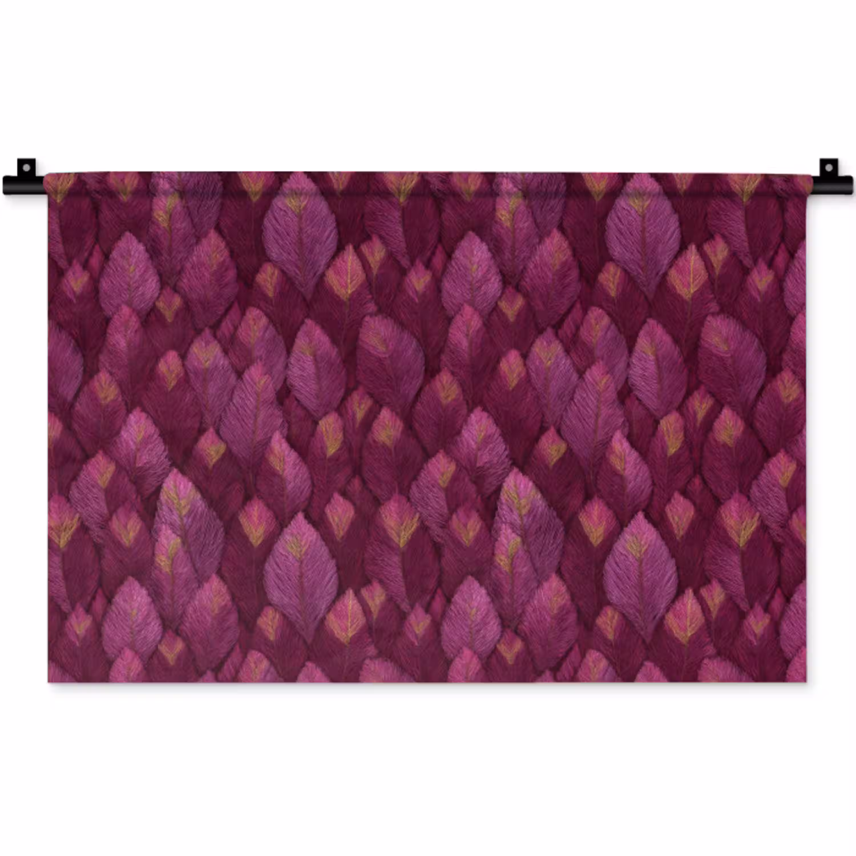 Bladeren - Patroon - Burgundy Wandkleed katoen klein 269 -zz3d
