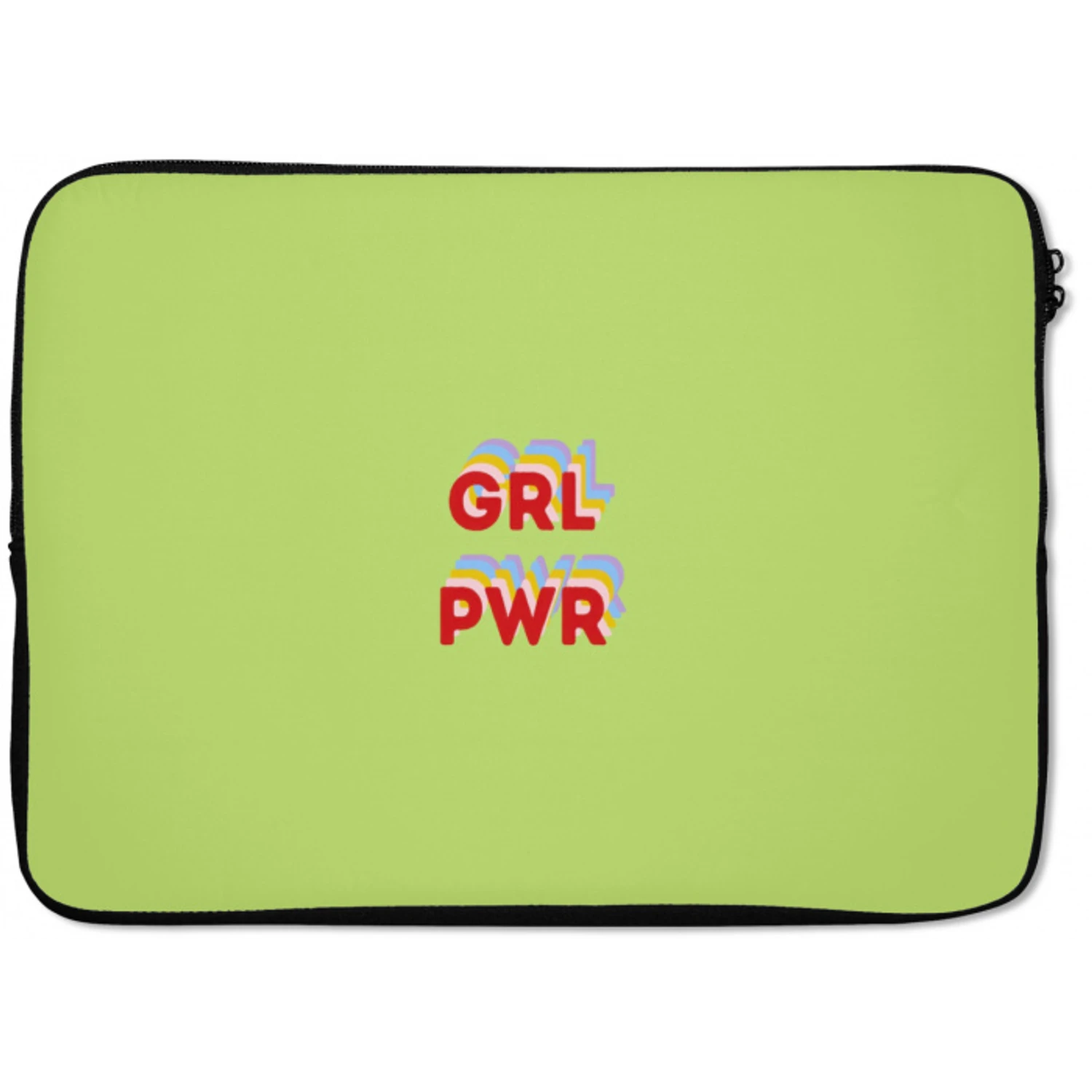 Grl pwr - Groen - Rood - 3D laptophoes neopreen klein -zkaufland3dotto