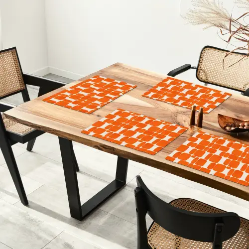 Patroon - Retro - Oranje Placemat vinyl groot 368 -zzsfeer4_Kitchenyeah-website