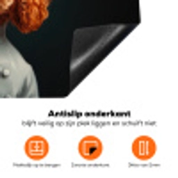 Bruin - Kok - Hondje Inductie beschermer vinyl 3mm klein -zzzzzzz-td-onderkant
