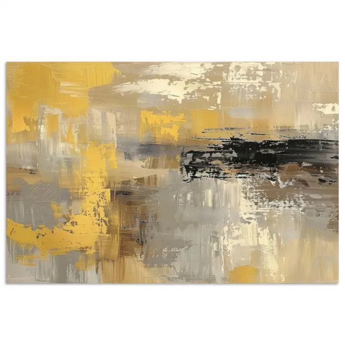 Abstract - Geel - Modern - Beige poster papier klein -3d
