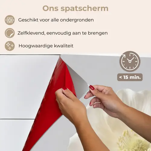 Bloem - Minimalistisch -Wit keuken achterwand spatscherm klein -spatscherm_NL