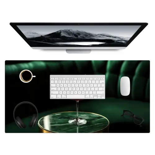 Kers - Cocktail - Rood - Marmer Muismat XXL klein -3d