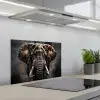 Olifant - Watercolor - Wilde dieren - Luxe keuken achterwand spatscherm klein -3d_schuin