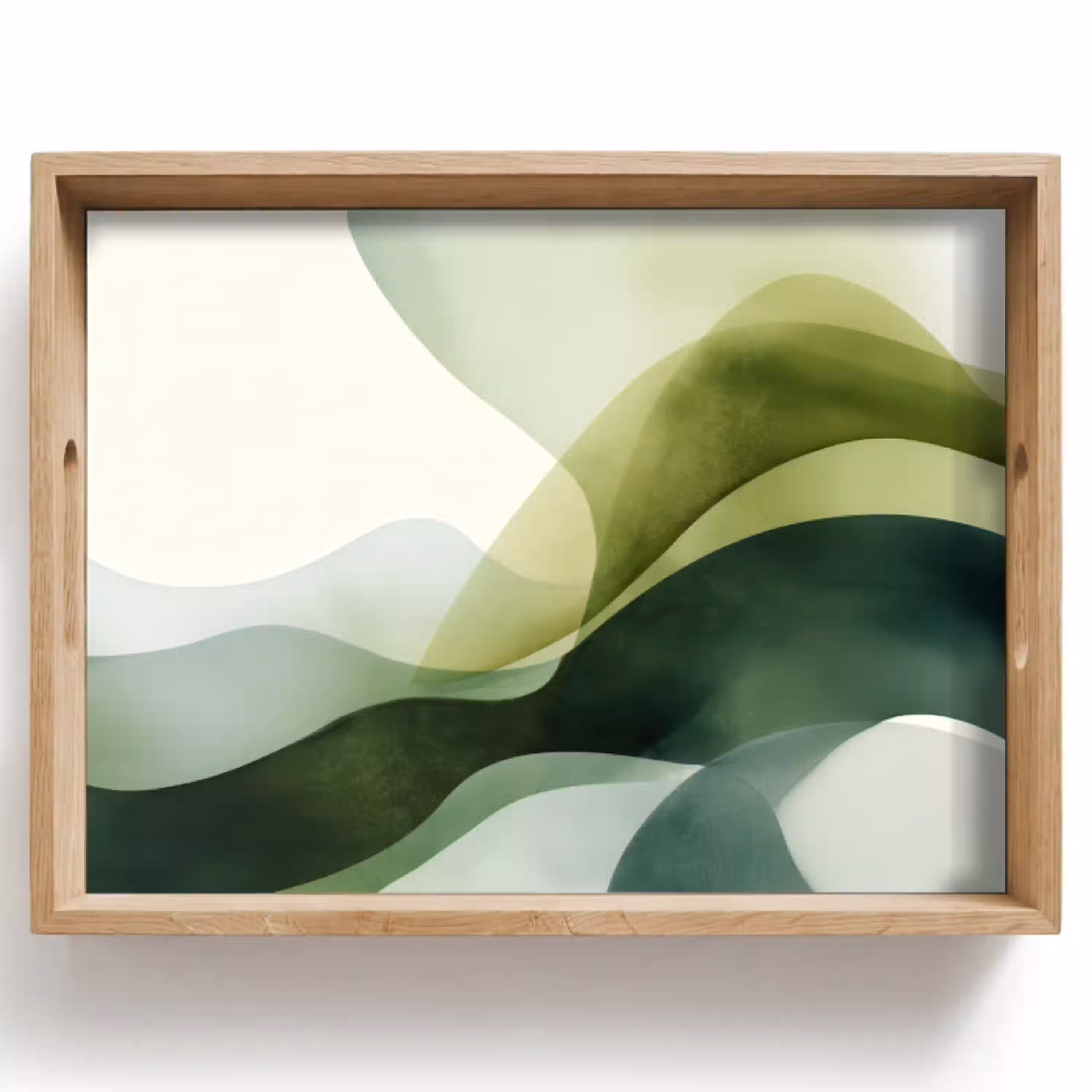 Golven - Abstract - Lichtgroen - Sierlijk Dienblad Rechthoek middel -z3d_shopping