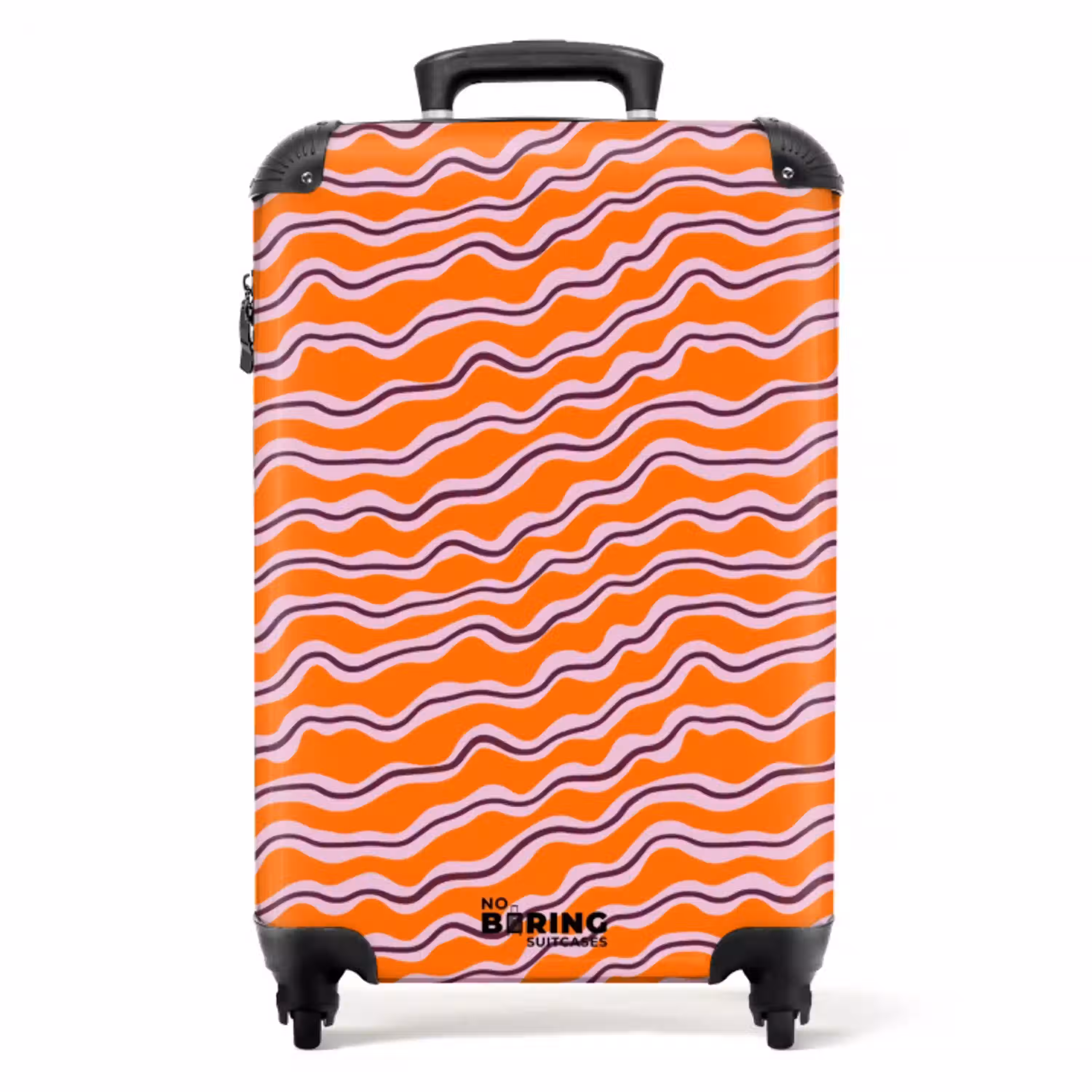Retro - Golvend - Oranje NBS - Handbagage koffer - Volwassenen Unisex middel -productfoto_recht