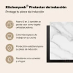 Wit Marmeren Zen Inductie beschermer vinyl 3mm middel -zzzzzzusp-haakje_ES