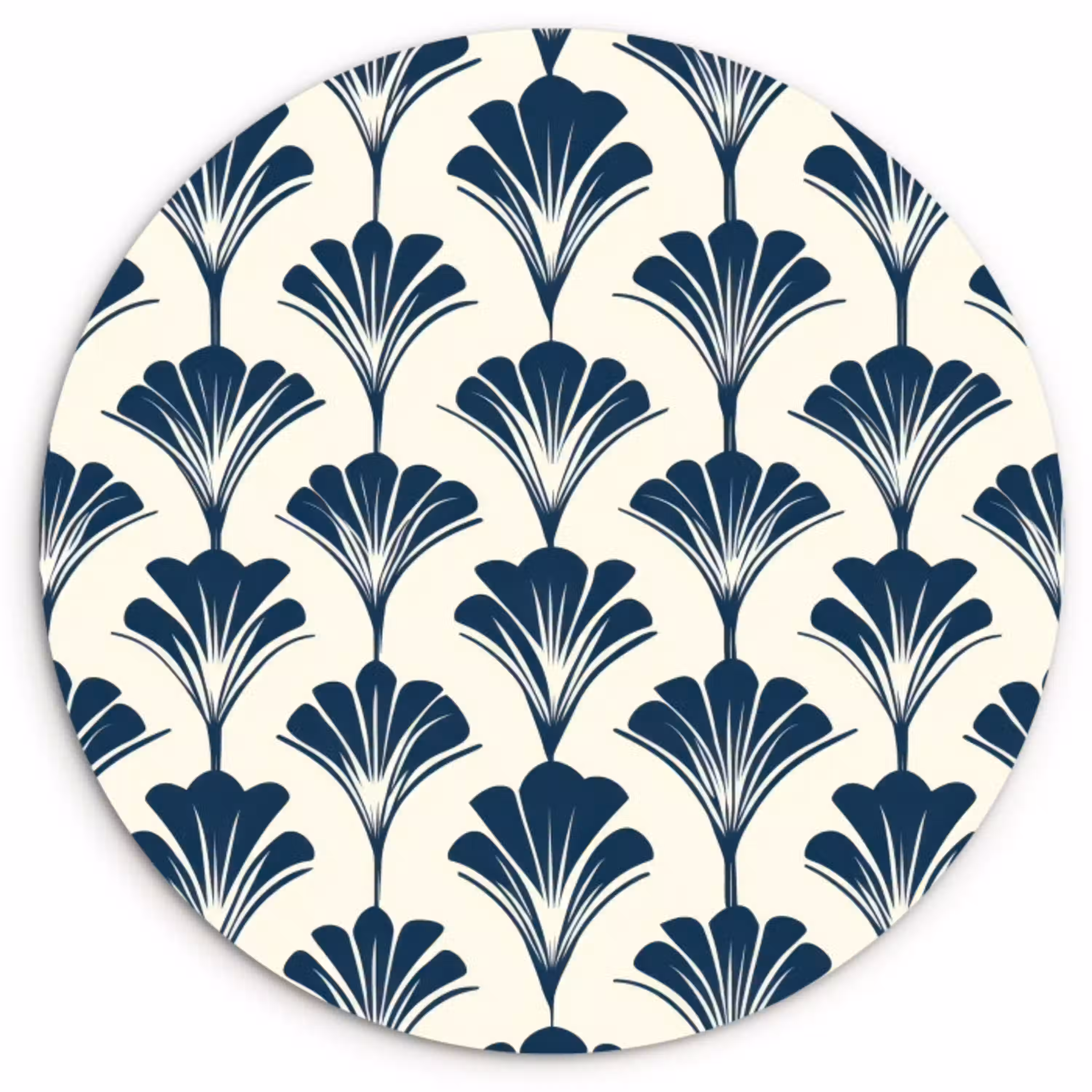 Klassiek - Motief - Blauw Wandcirkel kunststof plaat 5mm dik klein 188 -3d