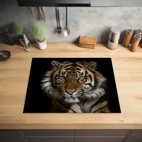 Tijger - Wilde dieren - Portret Inductie beschermer vinyl 3mm groot -sfeer5