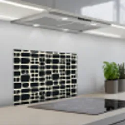 Modern - Organisch - Zwart keuken achterwand spatscherm klein 900 -3d_schuin