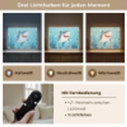 Haai - Vissen - Blauw - Onderwater Light Box met batterij (Wandlamp kind) middel -USP_lichtkleurDE