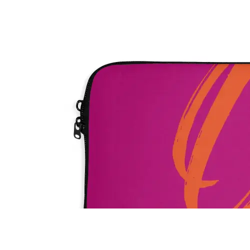 Oh la la - Oranje - Roze laptophoes neopreen klein -detail