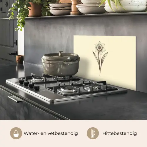 Zwart - Narcis - Illustratie keuken achterwand spatscherm klein -usp_NL