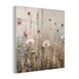 Bloemen - Roze - Modern - Beige plexiglas 5mm klein -z3d