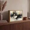 Abstract - Zwart - Verf - Modern Light Box met batterij (Wandlamp) middel -sfeer2