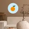 Fruit - Sinaasappel - Oranje Wandcirkel behangsticker klein -sfeer1