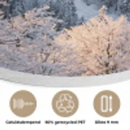 Bos - Bergen - Goud - Winter - Warm Akoestische PET Vilt - Rond klein -closeup_NL