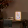 Garnaal - Subtiele structuur - Blauw - Roze Light Box met kabel (Tafellamp) klein -sfeer4