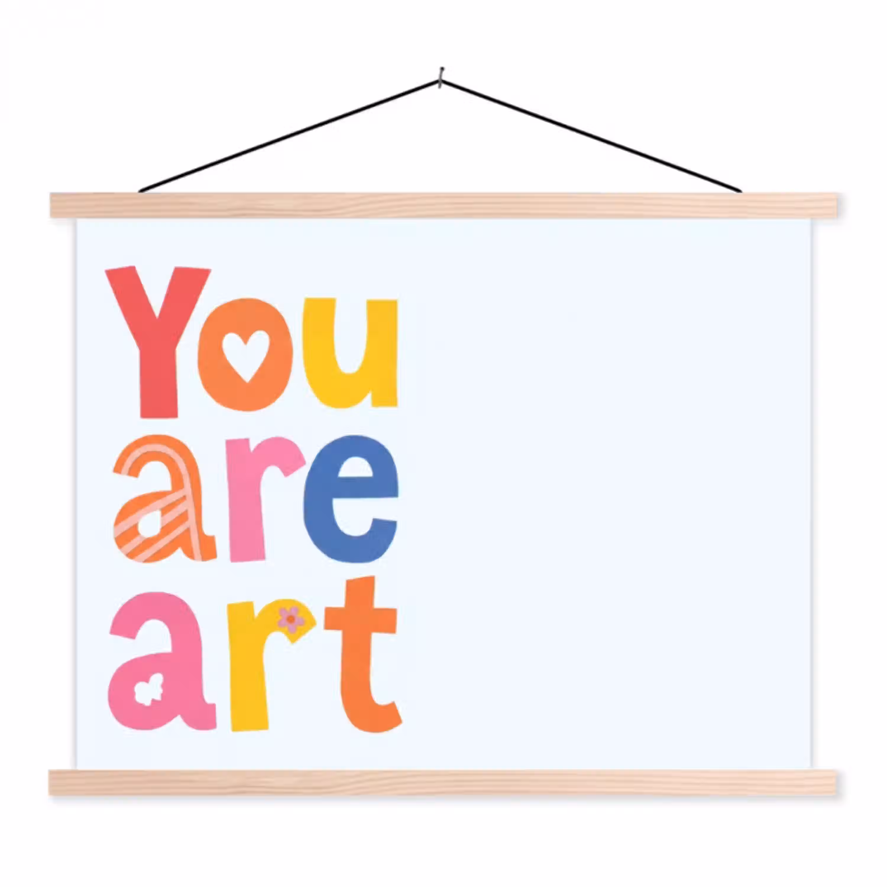 You are art - Kleurrijk - Grafisch textielposter latten blank klein -3d