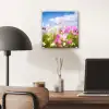 Bloemen - Wei - Paars - Gras - Wit - Wolken - Blauw plexiglas 5mm klein -sfeer6