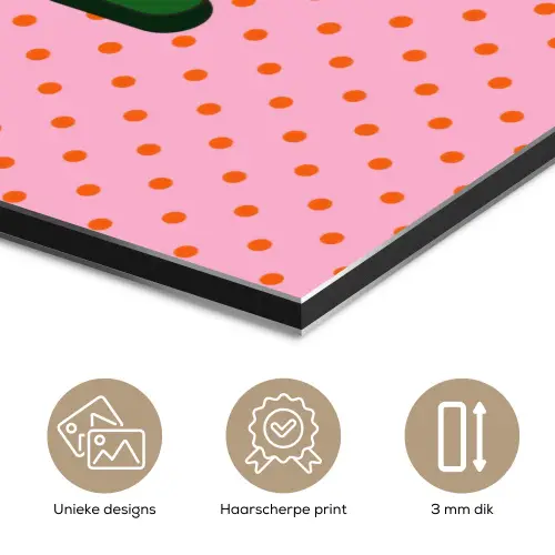 Yes fun - Groen - Roze - Stippen aluminium wit klein -closeup_NL