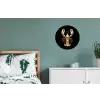 Kreeft - Goud - Textuur - Zwart Wandcirkel aluminium klein -slaapkamer