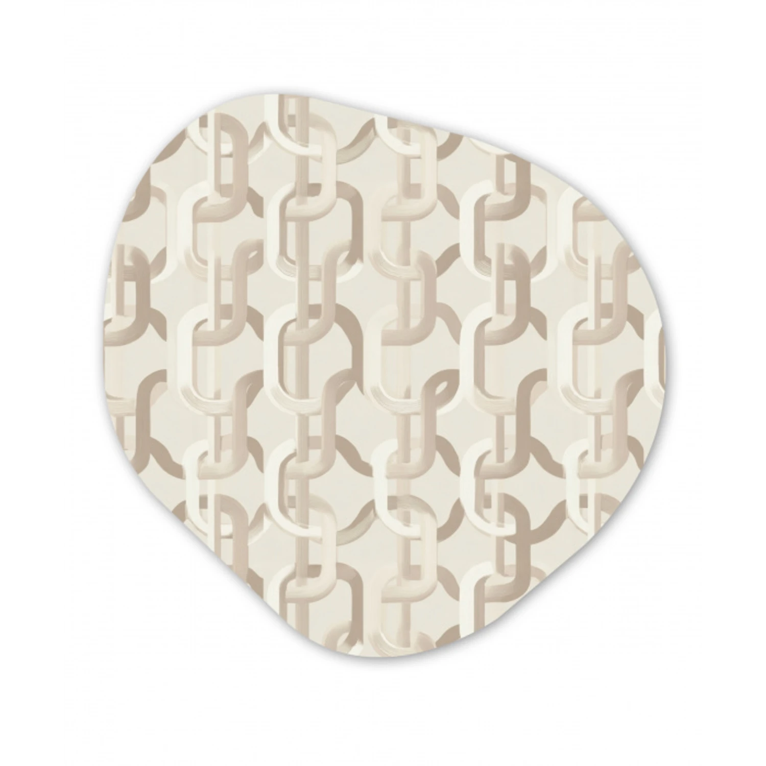 Motief - Abstract - Beige Wandcirkel Organisch Forex 3mm klein 629 -3d