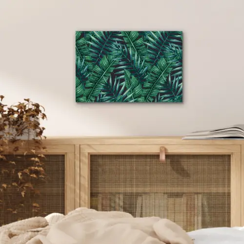 Bladeren - Tropical - Jungle aluminium wit klein -sfeer3