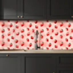 Aardbei - Patroon - Roze keuken achterwand 2 middel 871 -sfeer1