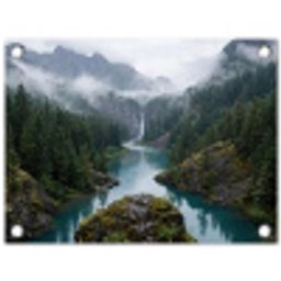 Waterval - Bomen - Bergen tuinposter los doek klein -3d
