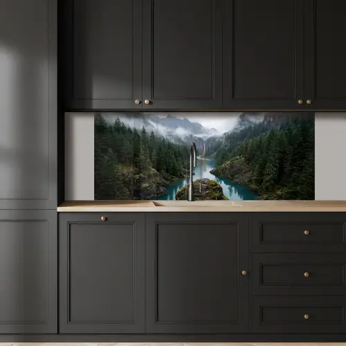 Waterval - Bomen - Bergen keuken achterwand 2 middel -sfeer1