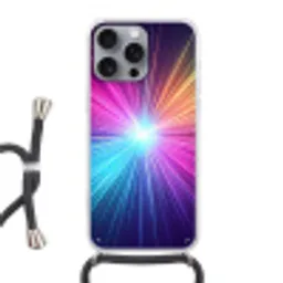 Abstract - Light - Burst - Modern - Colorful Hoesje iPhone 16 Pro Max met koord klein -3d