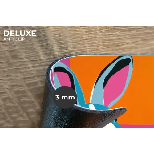 Haas - Kleurvakken - Oren - Roze Placemat vinyl groot -closeup