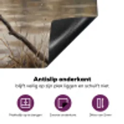 Winterkoninkje - Tak - Rivier - Natuur - Sfeervol Inductie beschermer vinyl 3mm klein -zzzzzzz-cc-onderkant