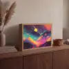 Sterren - Bergen - Kleurrijk Light Box met batterij (Wandlamp) middel -sfeer2